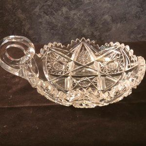 Vintage cutglass handled bonbon dish